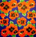 036 Anemonen, Mohn - 3-lagig (grün) - Atelier